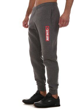 Nike Joggers Gray Just Do It Sweatpants Size M Athletic Fleece Pants